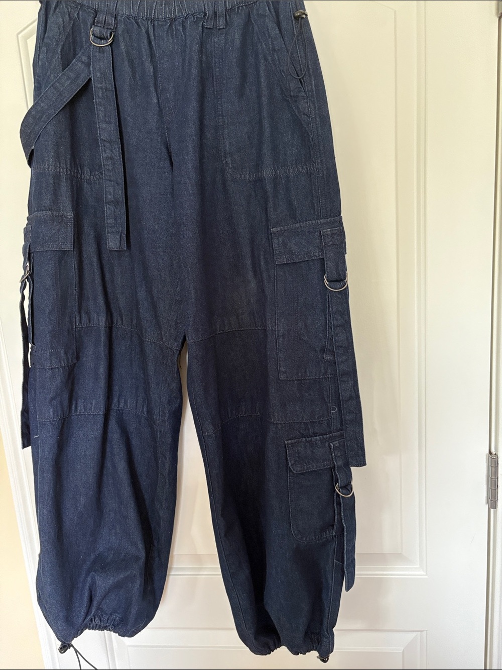 Forever 21 Navy Blue Denim Jogger Pants - Picture 1 of 11